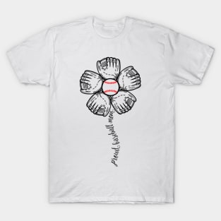 Proud Baseball Mom Flower T-Shirt